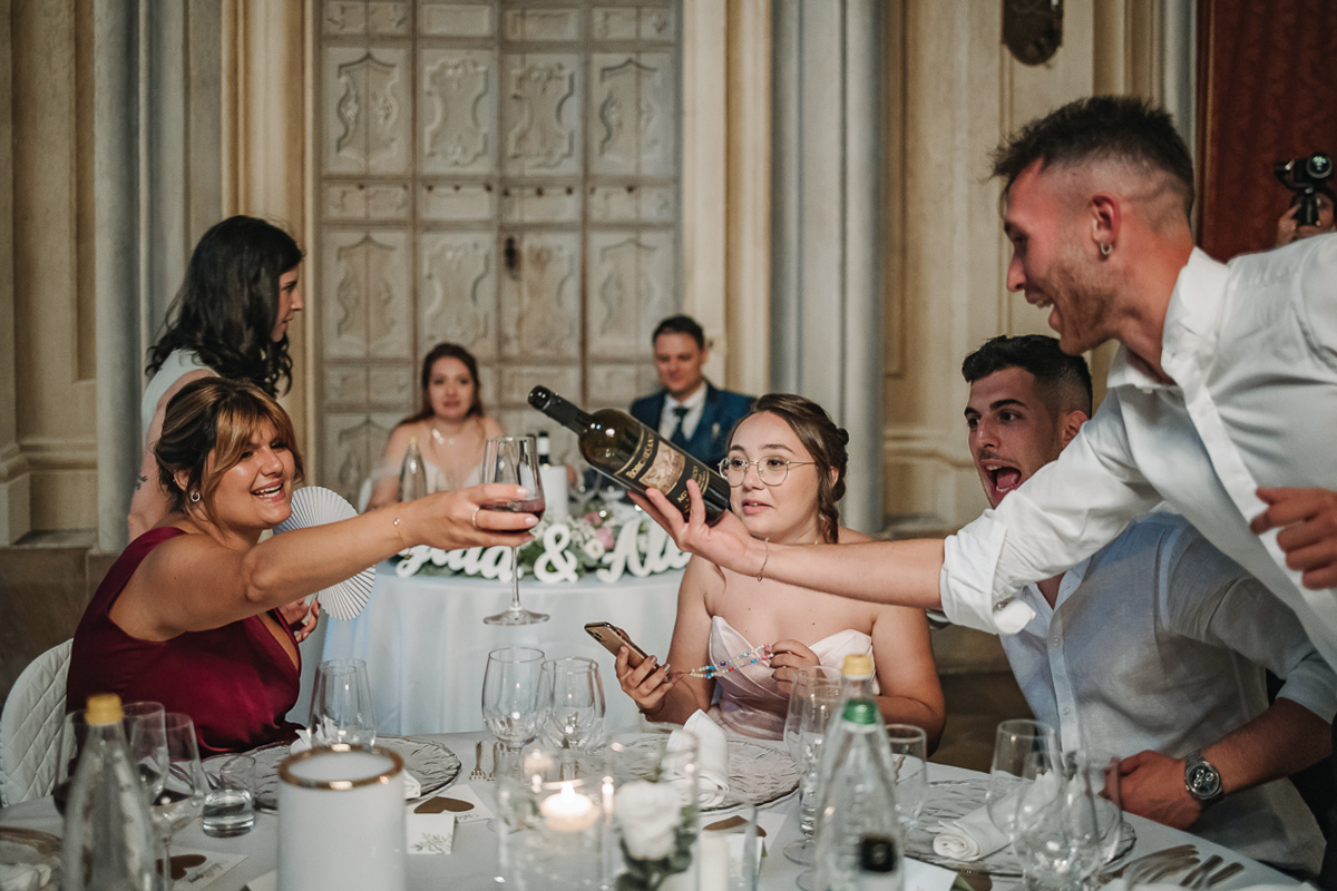 Matrimonio al Castello Canalis di Cumiana(TO). Cena.brindisi