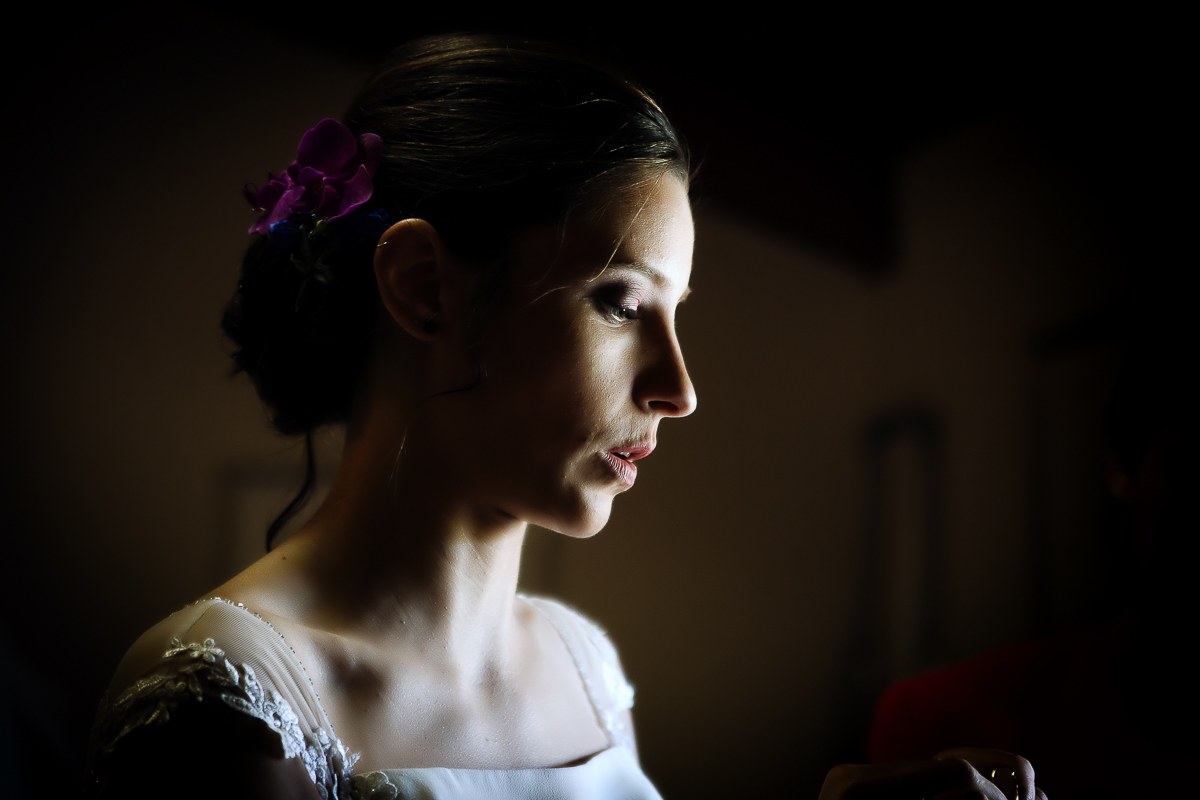 Castello Rosso di Costigliole di Saluzzo. Destination wedding. Ritratto della sposa.