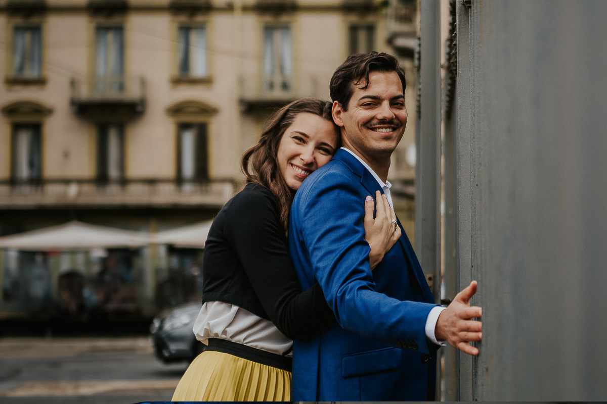 Engagement a Torino, in piazza Vittorio Veneto a Torino di Sara e Gabriel. Coppia