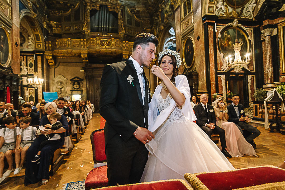 Matrimonio a Torino. Chiesa di san Francesco da Paola. Messa.Sposi
