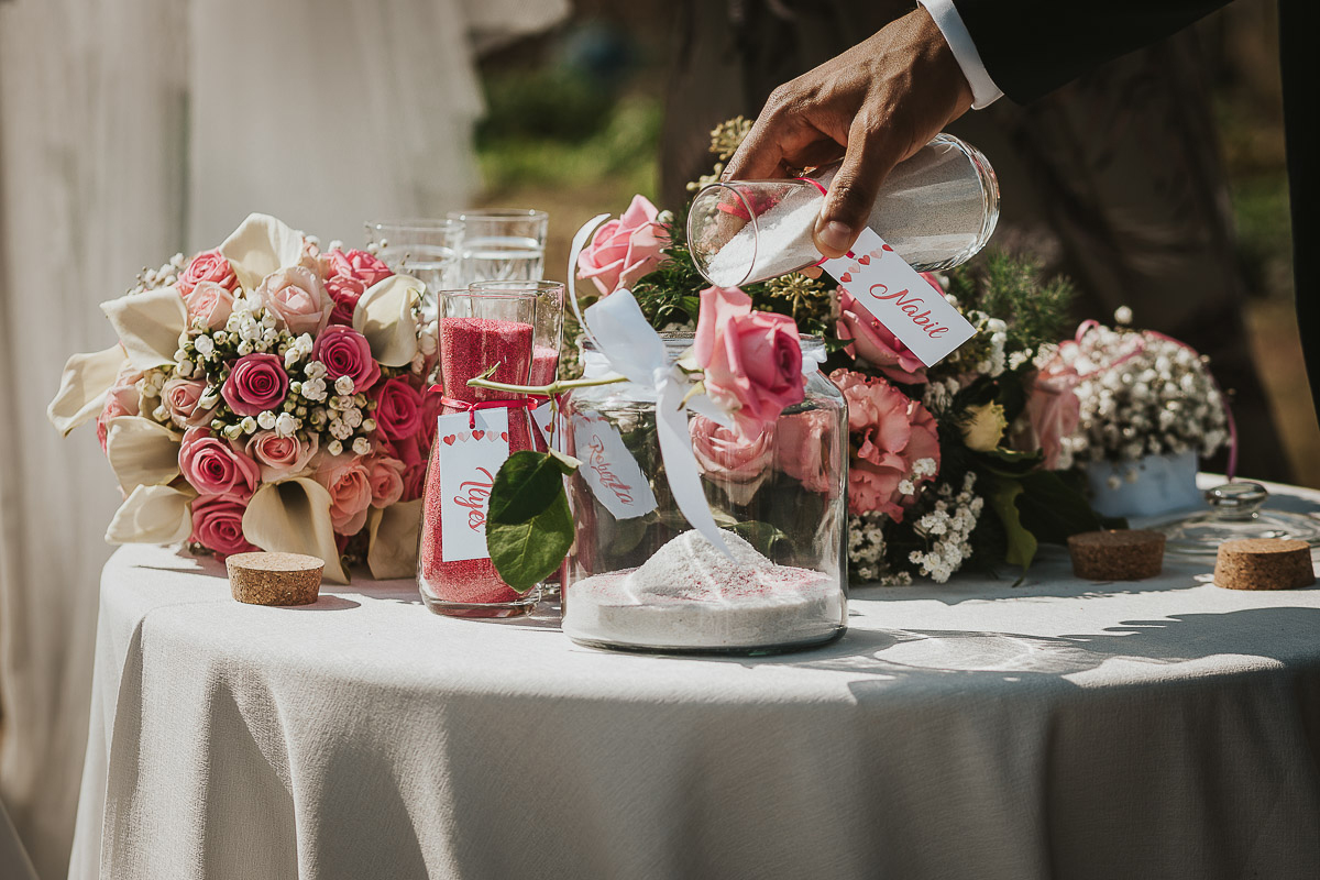 Casa Format, matrimonio italo-marocchino. Cerimonia. Rito della sabbia.