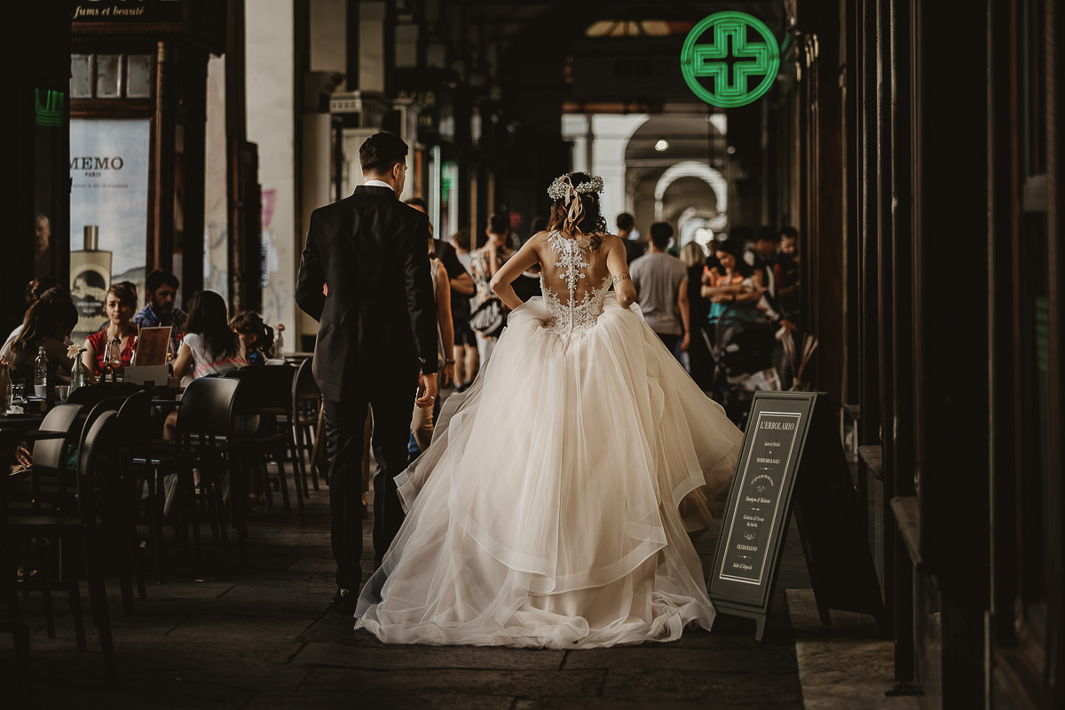 Matrimonio a Torino. Sessione di coppia in via Po