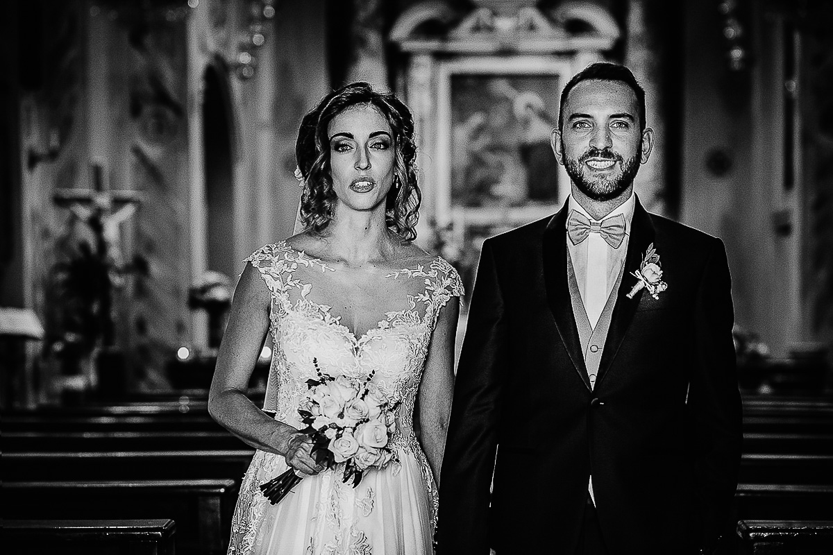 Matrimonio nella Chiesa della Madonna del Pilone a Torino. Cerimonia.Uscita degli sposi.