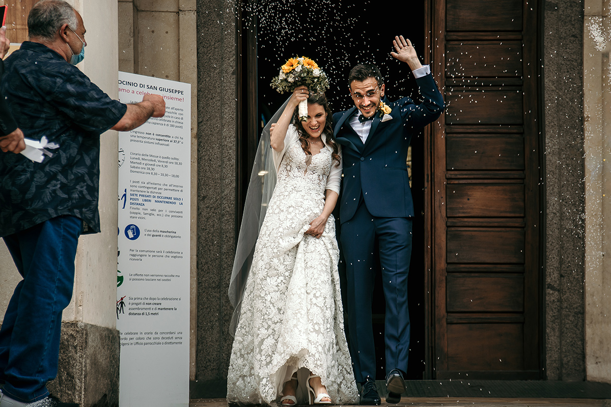 Matrimonio a Torino. Cerimonia nella chiesa Patrocinio San Giuseppe.Lancio del riso