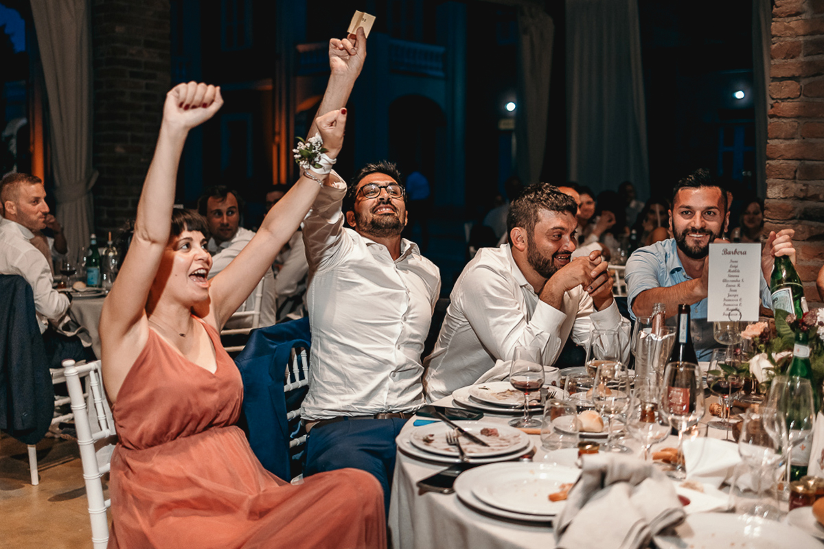 Matrimonio a Villa Fiorita ad Asti. Cena.Lotteria