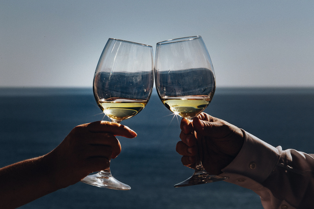 Destination wedding ad Arenzano (GE) presso l'Hotel Punta San Martino.Brindisi finale.