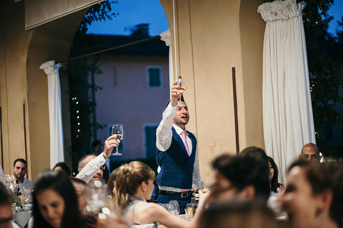 Tenuta La Michelina. Matrimonio di Alice e Raffaele. Cena. Giochi e scherzi. Brindisi