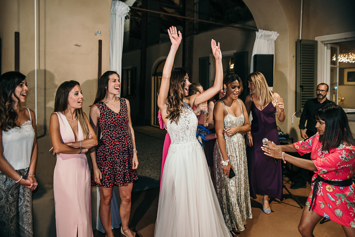 Tenuta La Michelina. Matrimonio di Alice e Raffaele. Cena. Giochi e scherzi