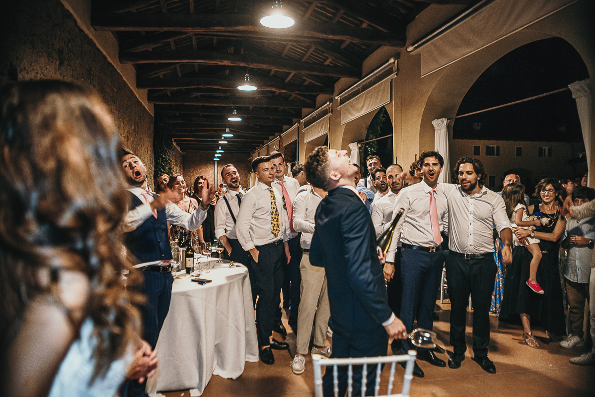 Tenuta La Michelina. Matrimonio di Alice e Raffaele. Cena. Giochi e scherzi