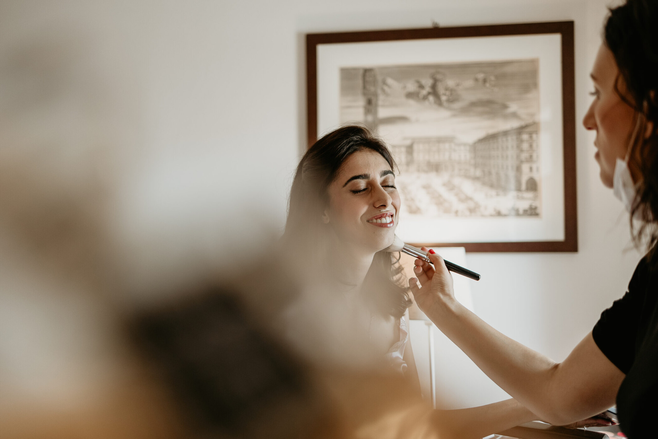 Tenuta La Cascinetta di Buriasco. Matrimonio. Preparazione della sposa. Make-up
