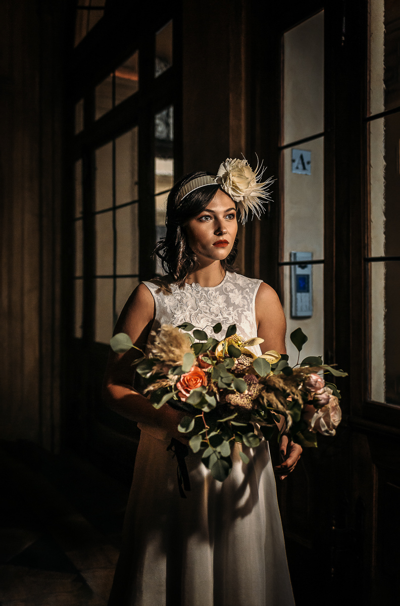 The number 6, Torino, editorial wedding. Sposa