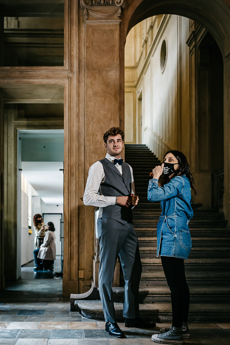 The number 6, Torino, editorial wedding. Preparazione dello sposo.