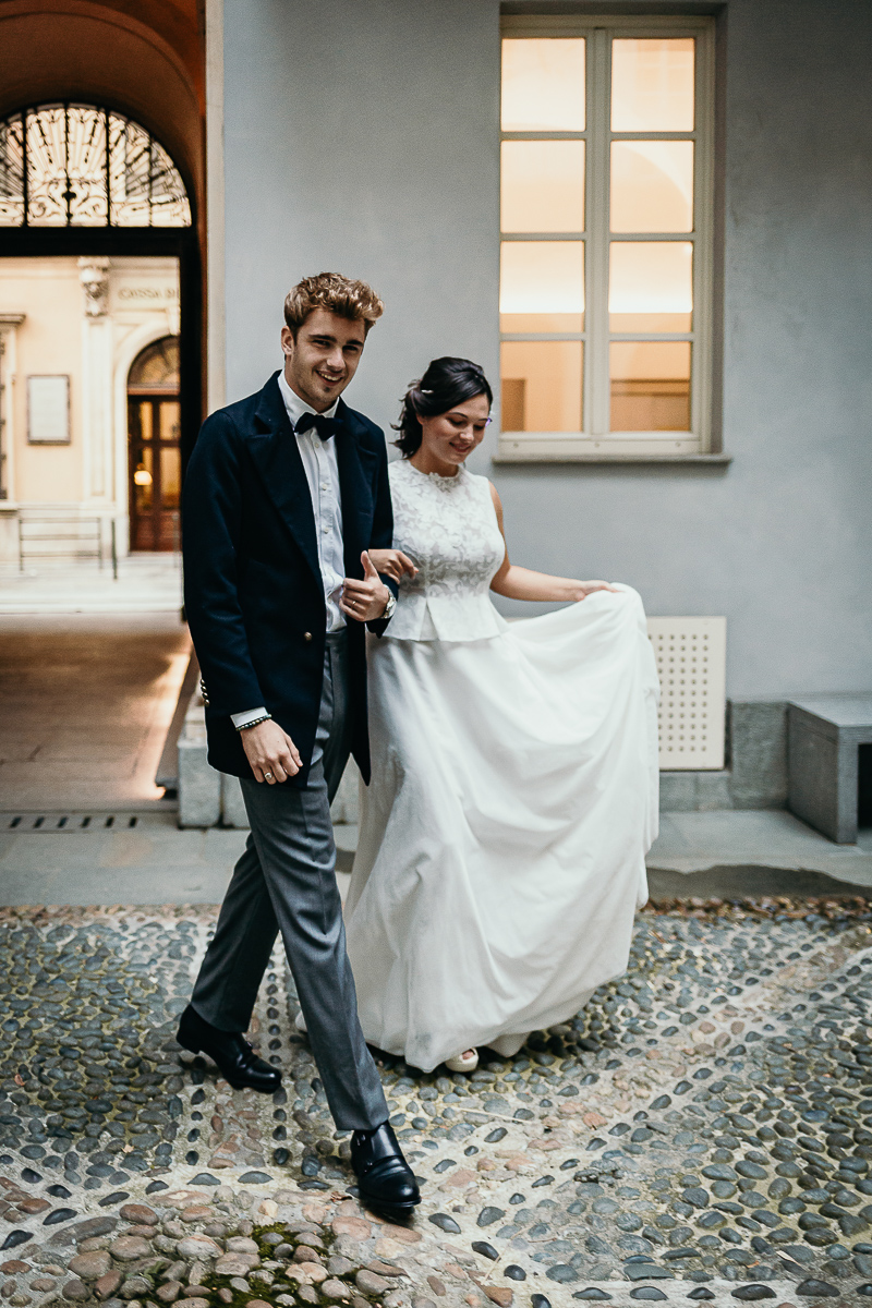 The number 6, Torino, editorial wedding. Ritratto degli sposi.