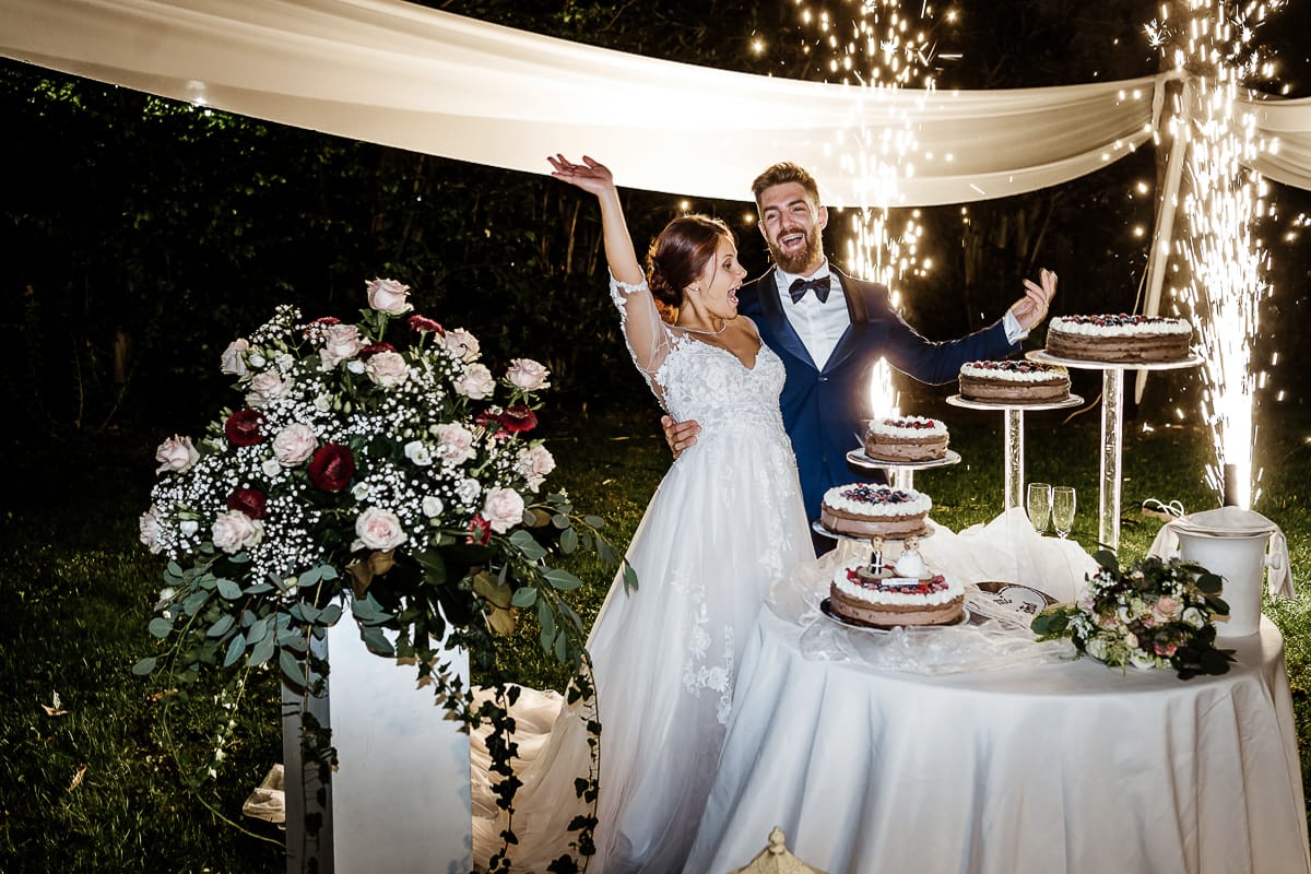 Castello dei Solaro, matrimonio di Noemi e Pietro. Taglio della torta.
