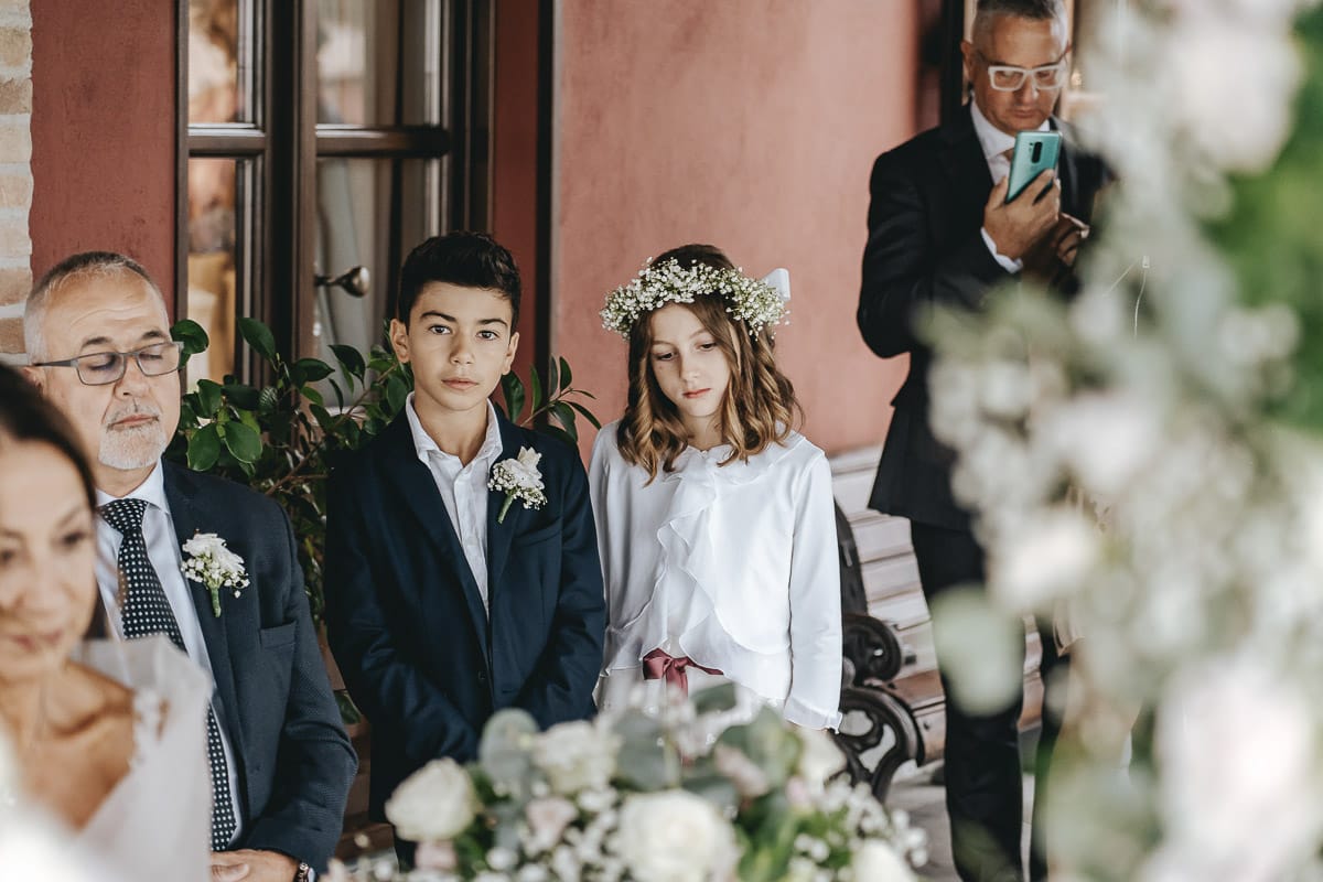 Matrimonio a "La Madernassa" nelle Langhe sotto la pioggia. Cerimonia.