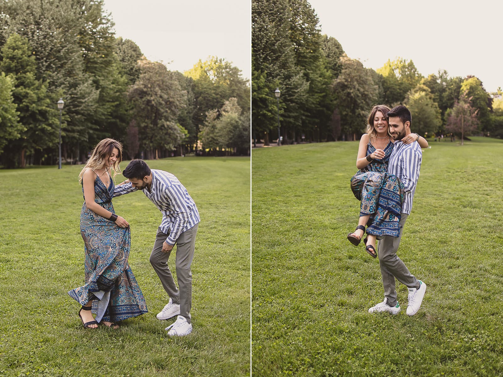 Prewedding nel centro di Torino nei giardini Reali