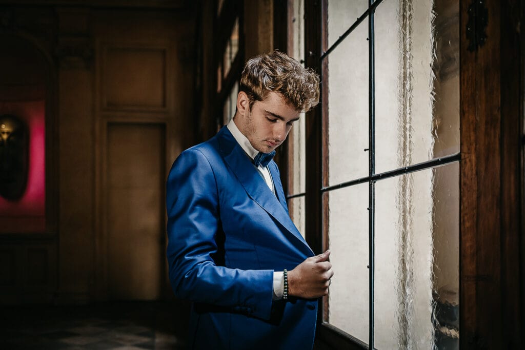 Matrimonio al "The Number Six" di Torino, la casa più bella del mondo. Ritratto dello sposo.