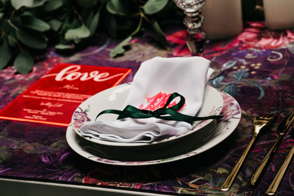 Matrimonio al "The Number Six" di Torino, la casa più bella del mondo. Allestimento tavola.