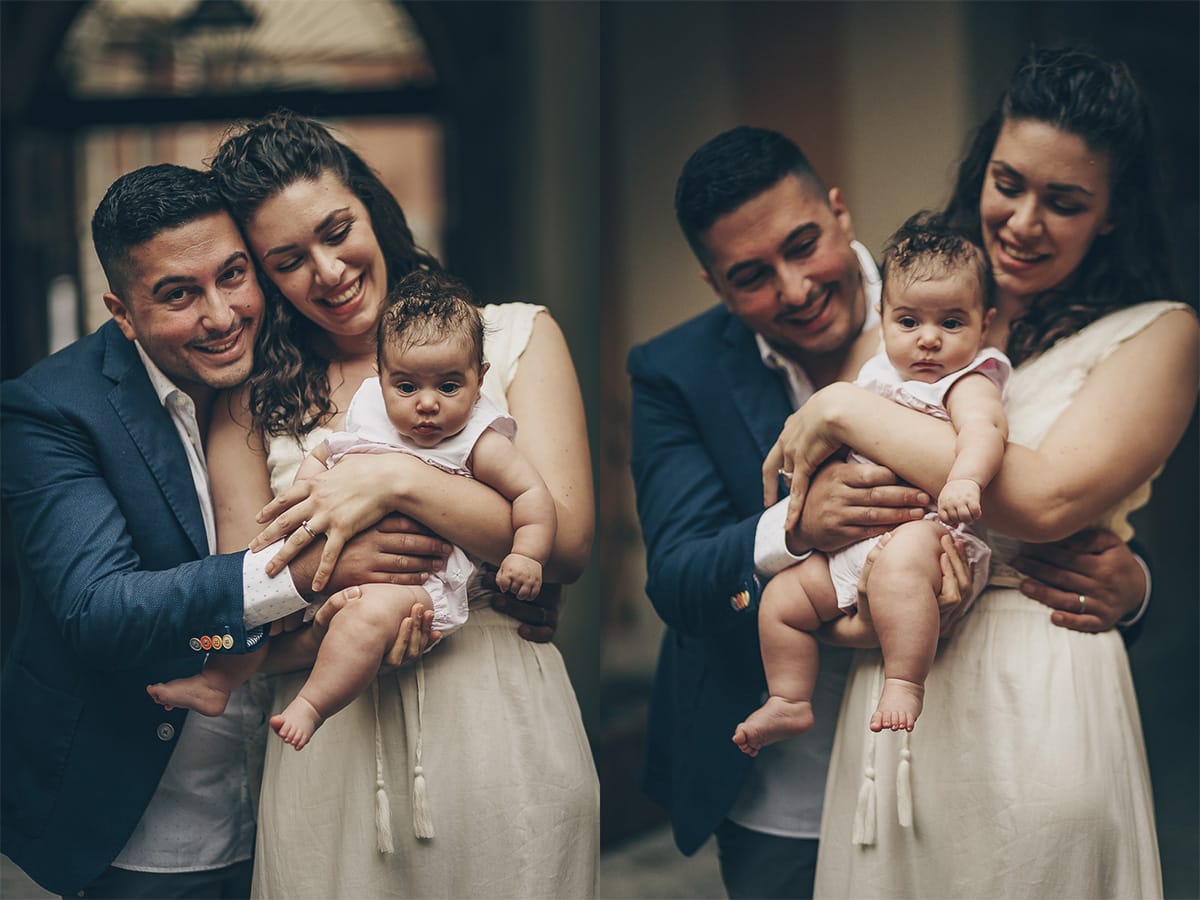 Shooting fotografico di famiglia nei toni del lilla. Ritratto di famiglia