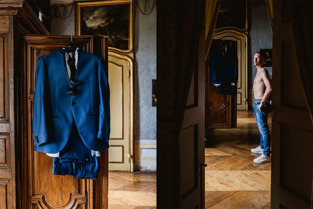 Matrimonio da favola al castello Canalis. Preparazione dello sposo.