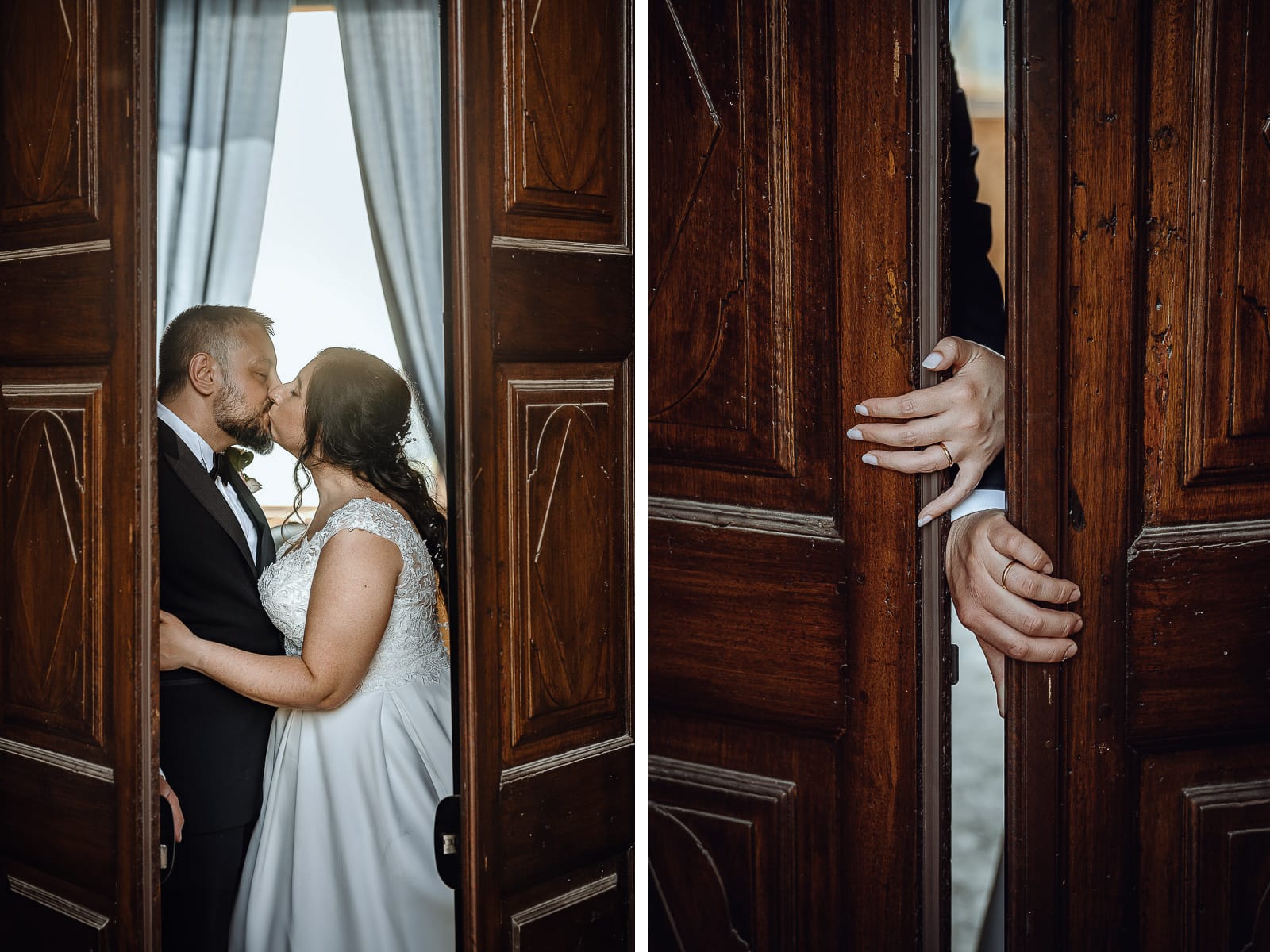 Matrimonio al Castello di Cortanze. Ritratto degli sposi e mani