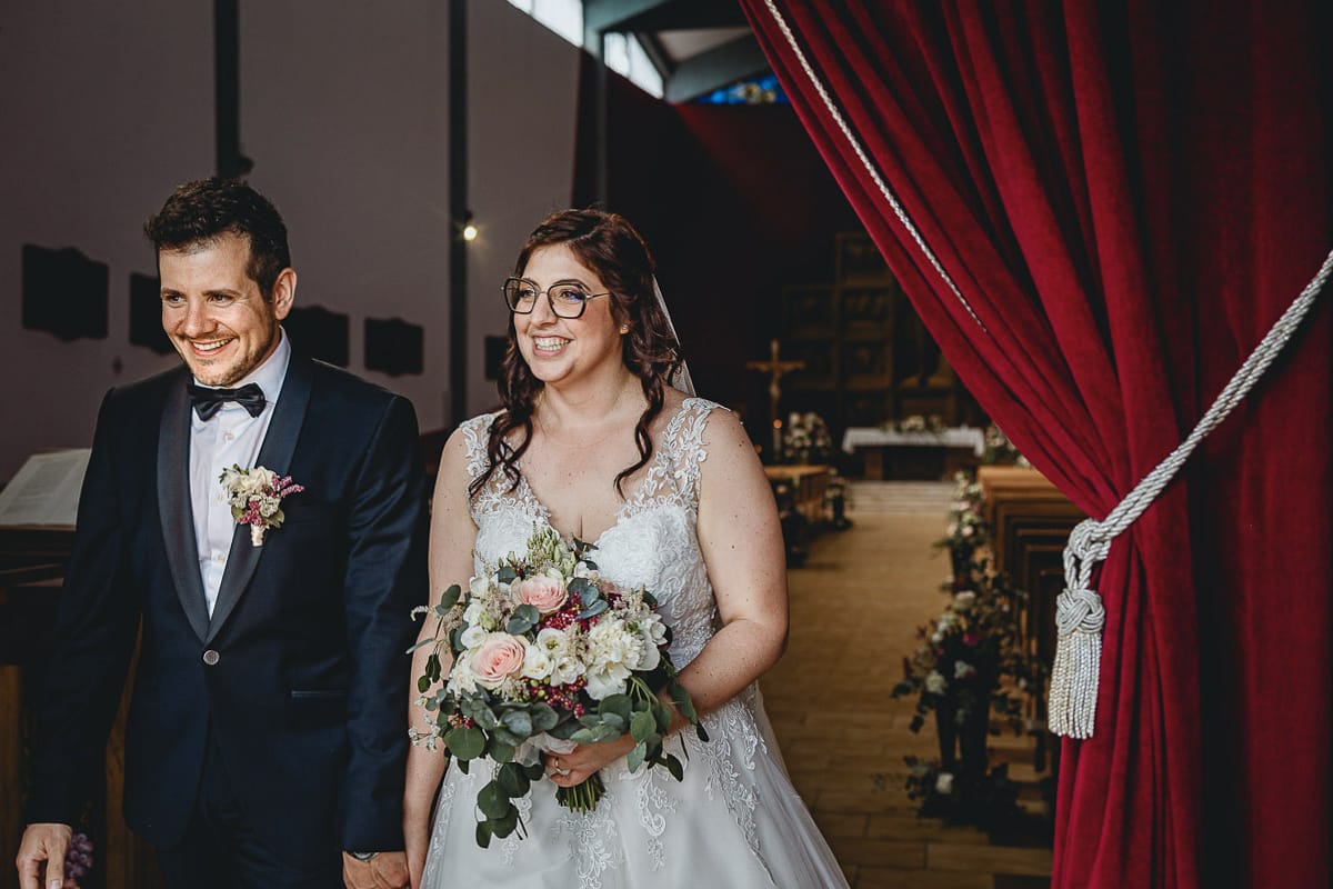 Matrimonio a San Mauro Torinese. Cerimonia. Uscita degli sposi.