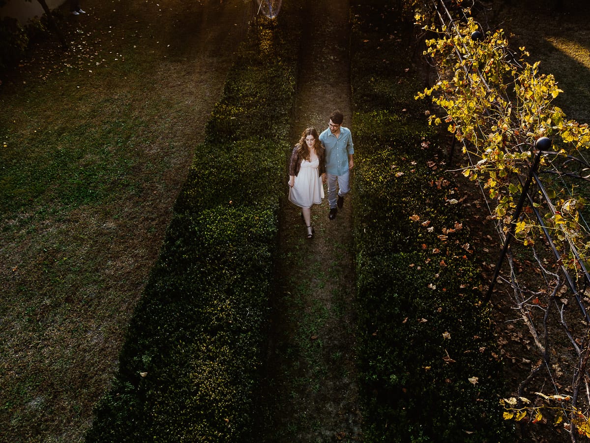 Fotografo matrimonio Rivalba. Villa Ala. Prewedding di Giorgia e Marco. Golden Hour. Foto dal drone