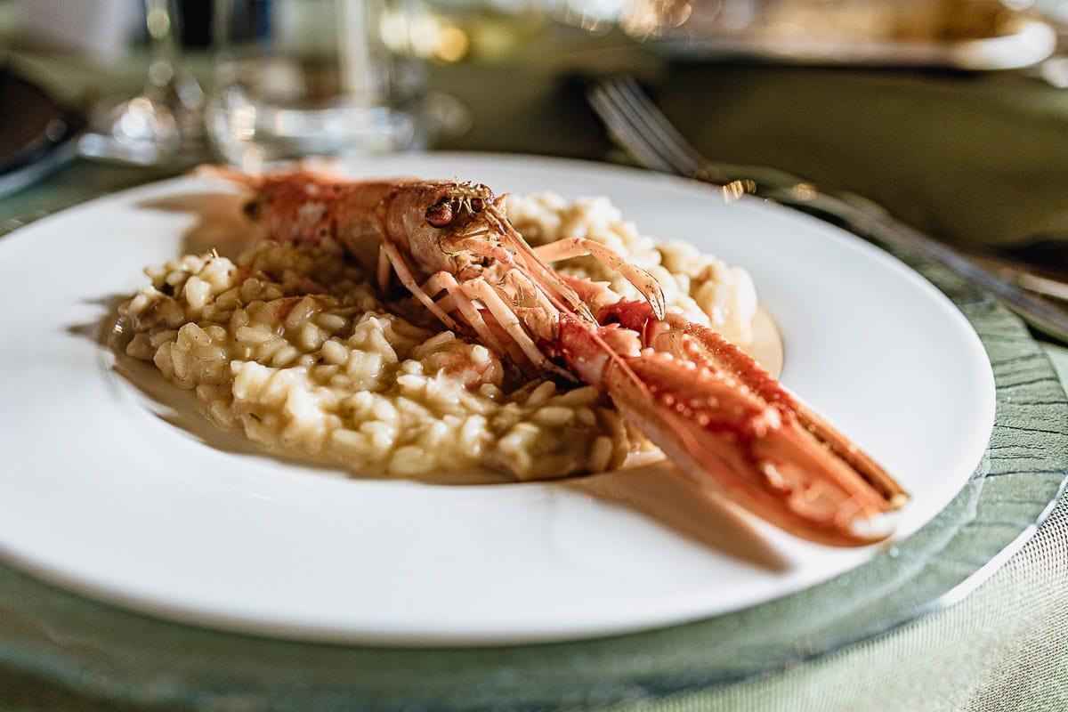 Fotografo matrimonio Torino | Tenuta La Michelina | Pinerolo. Ricevimento. Risotto con gli scampi.