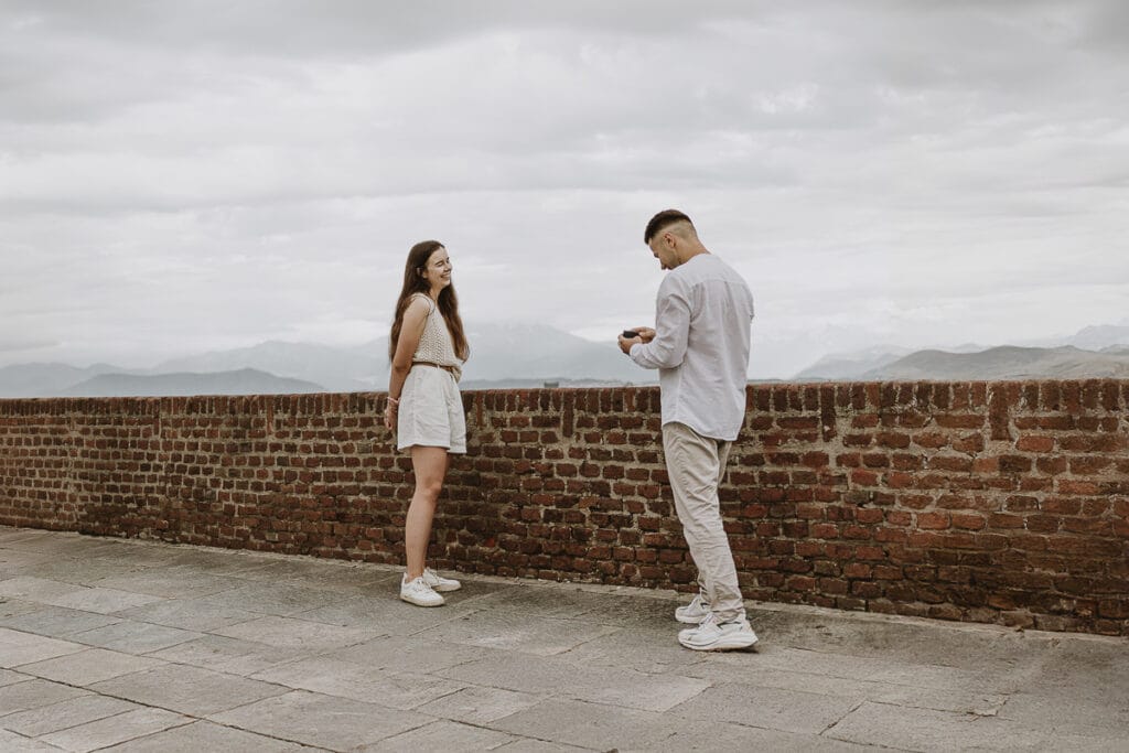 Proposta di matrimonio a Torino di Svajunaas ad Erika al Monte dei Cappuccini