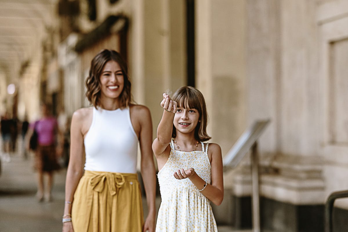 Fotografia di famiglia in vacanza a Torino: