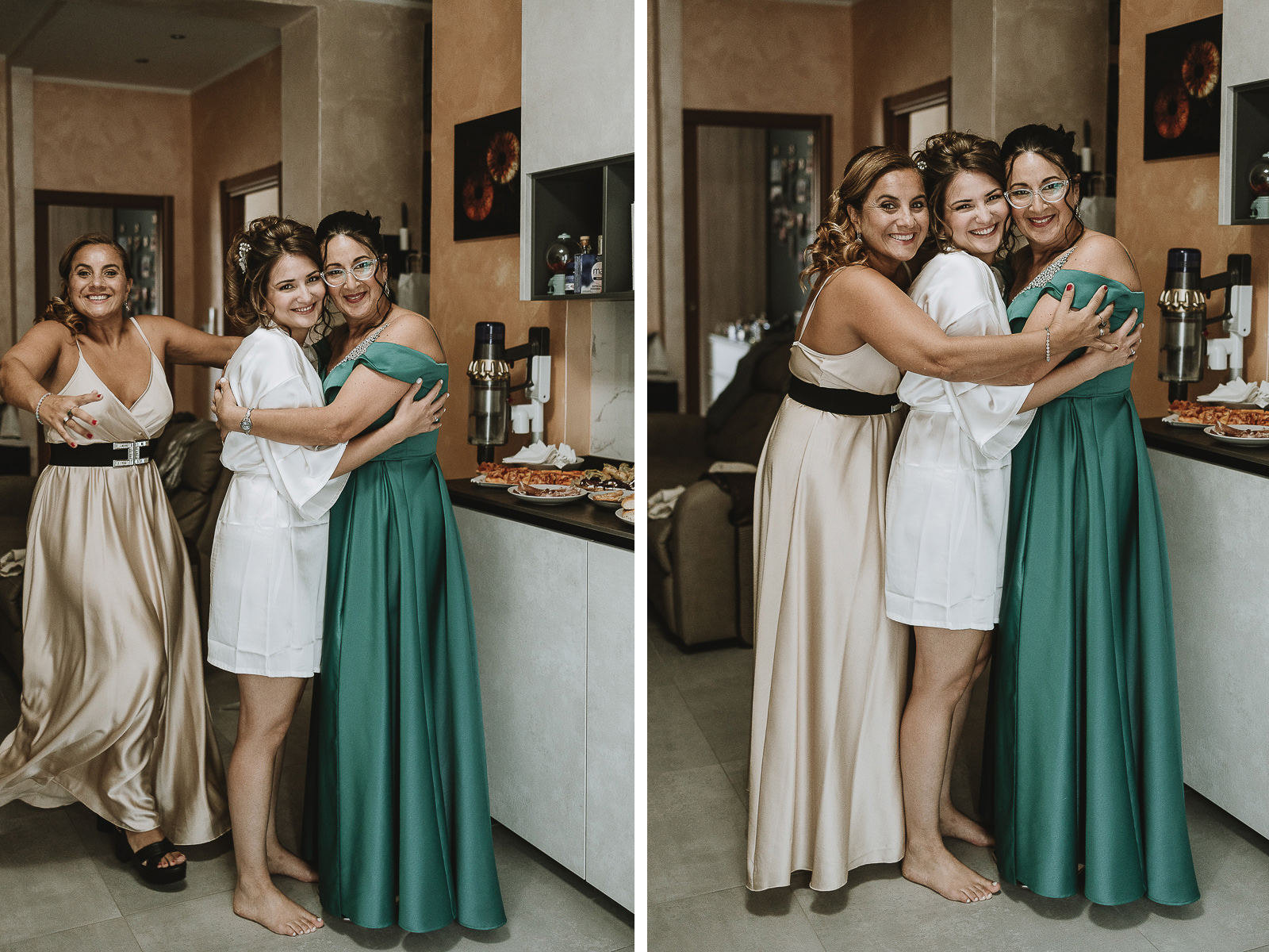 Matrimonio Lago di Candia preparazione della sposa, mamma sposa e cugina.
