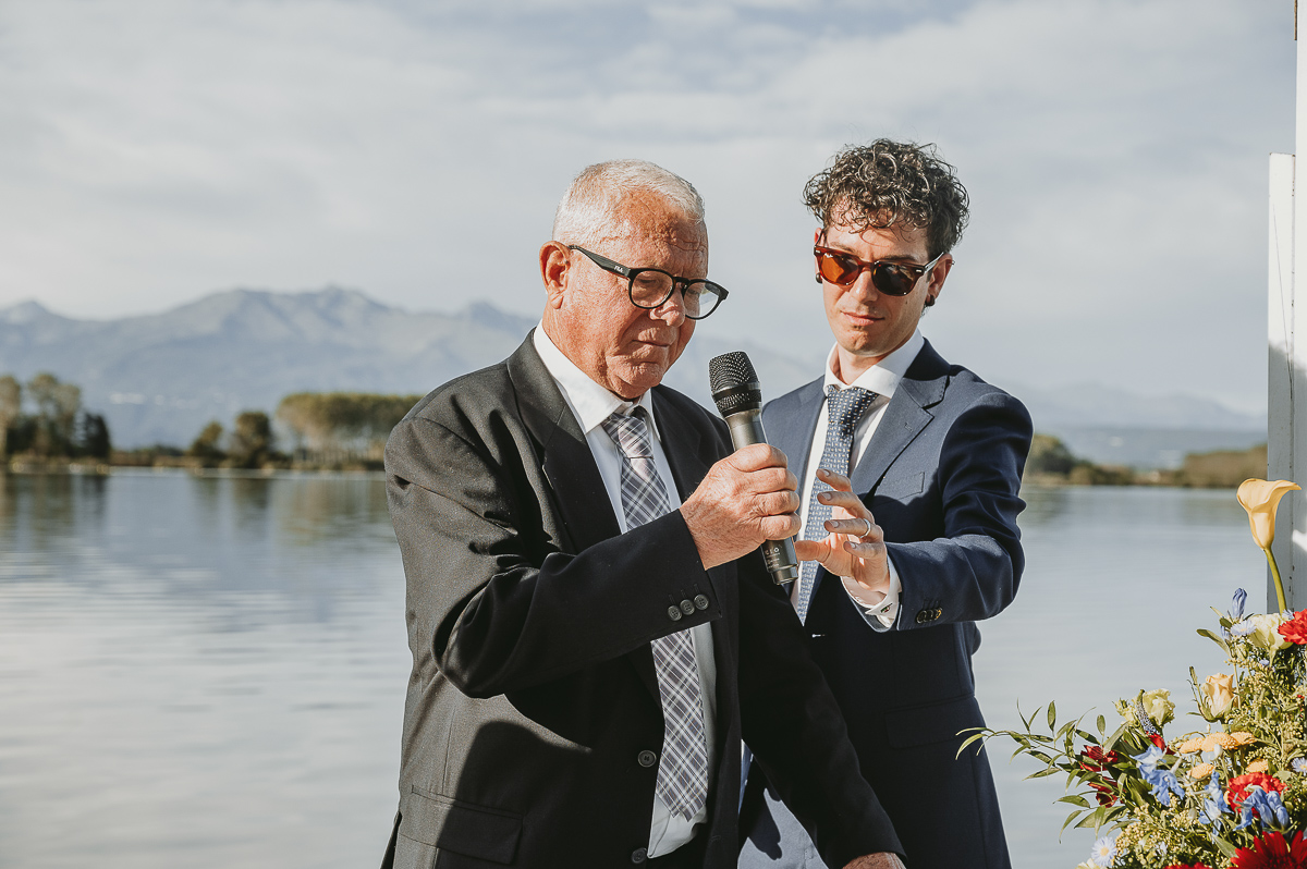 Matrimonio Lago di Candia. Cerimonia. Discorso del nonno dello sposo.
