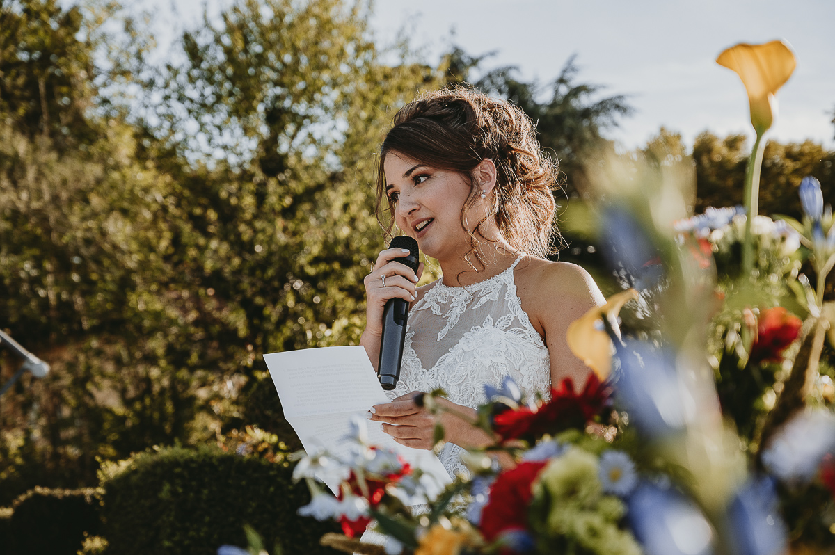 Matrimonio Lago di Candia. Cerimonia. Promesse della sposa.