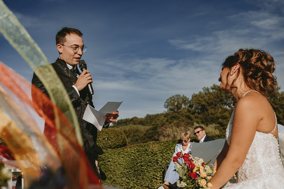 Matrimonio Lago di Candia. Cerimonia. Promesse dello sposo.