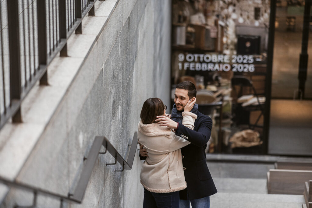 prewedding natalizio a Torino, fotografia dall’alto